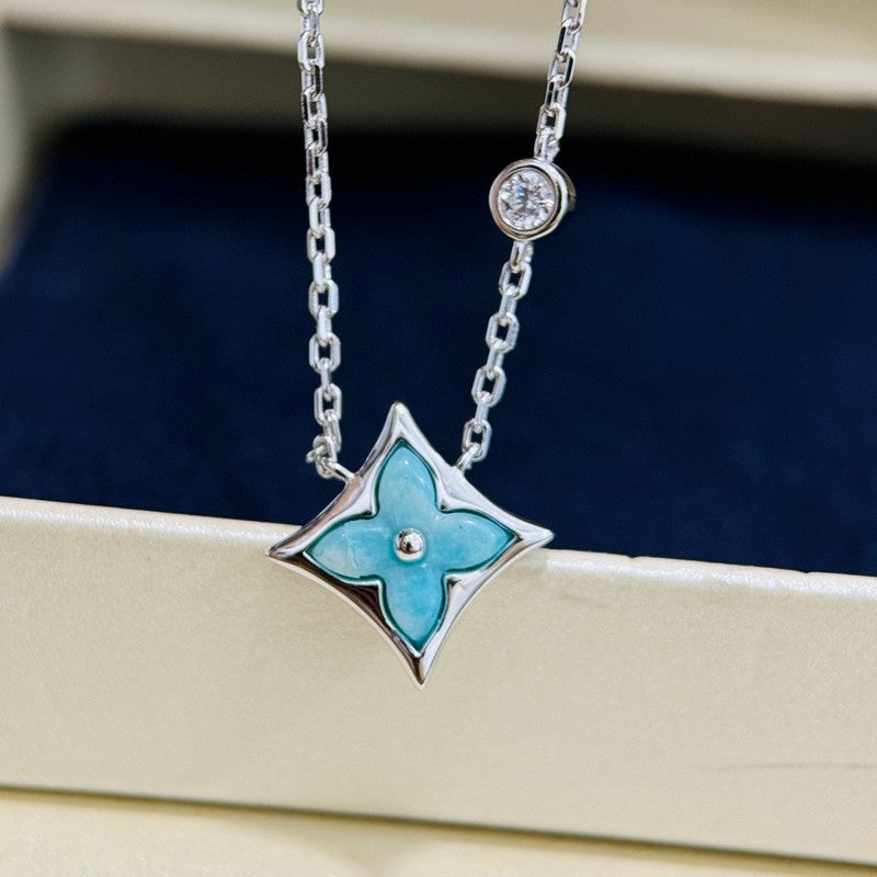 18K Louis Vuitton Blue Color Blossom Necklace