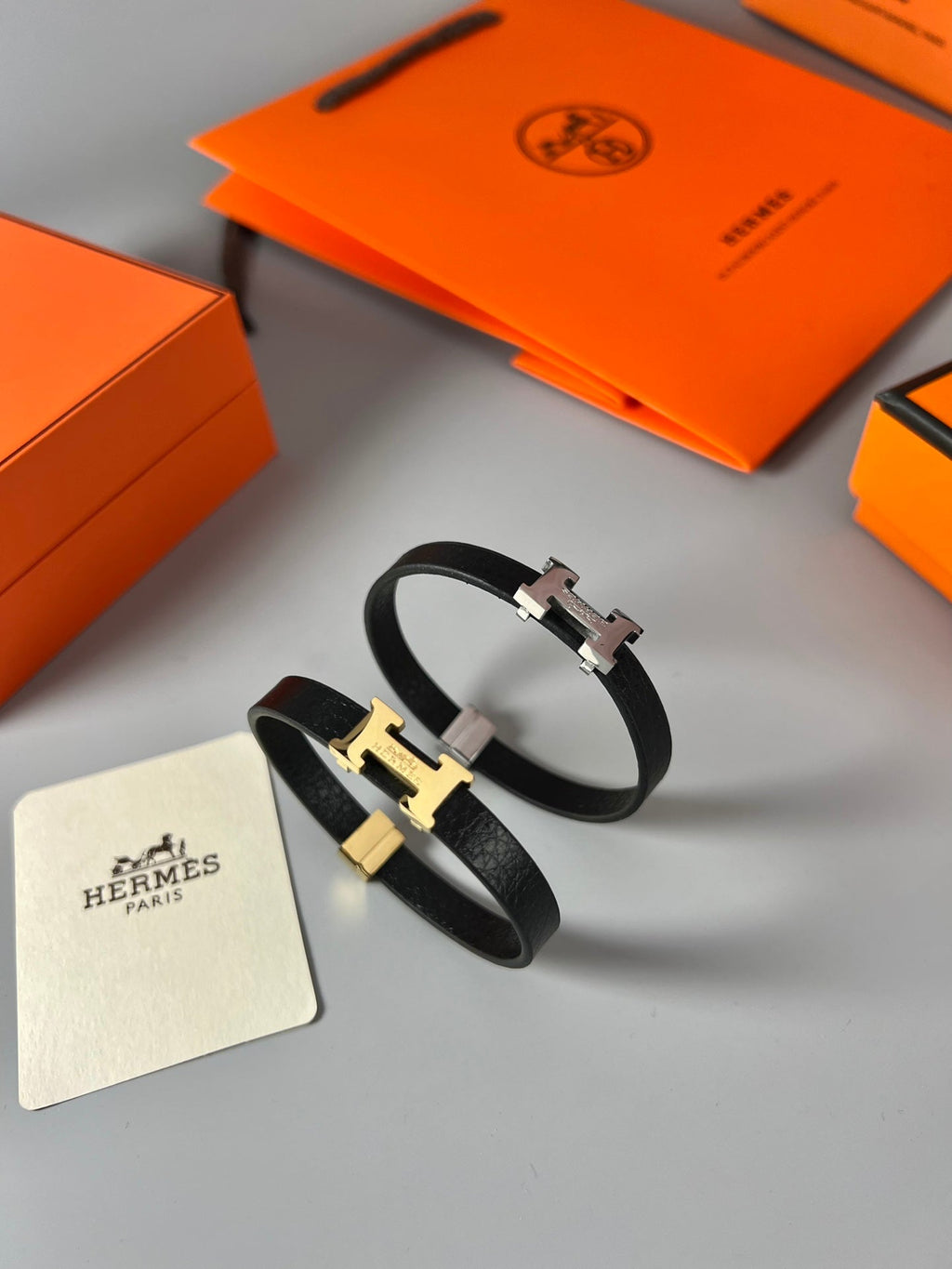 18K Belt Black Hermes Bracelet