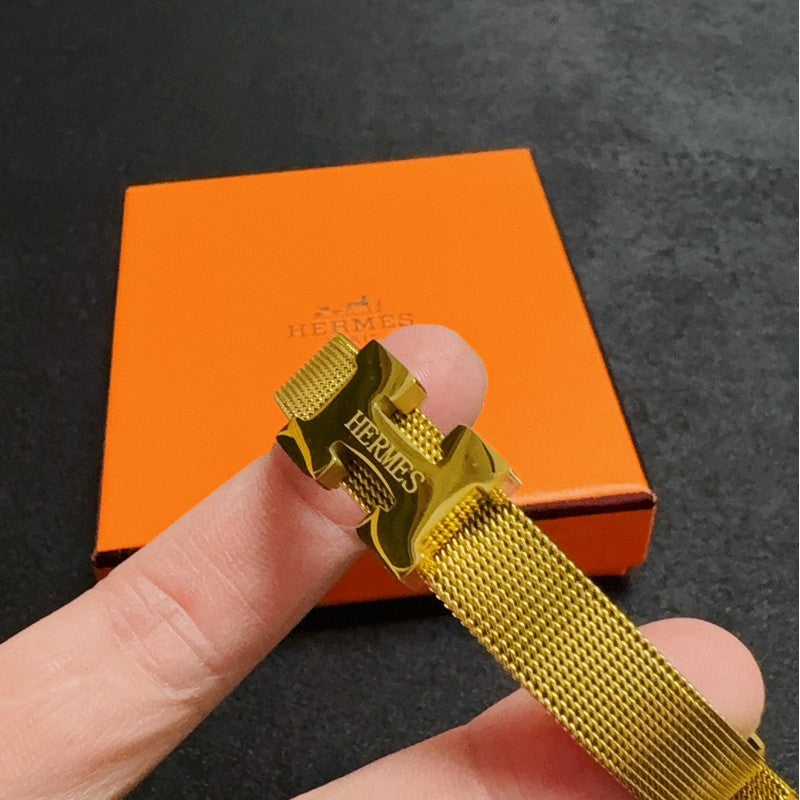 18K Clic Hermes Gold Chain Bracelet
