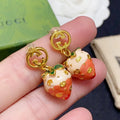 18K Gucci Strawberry Earrings