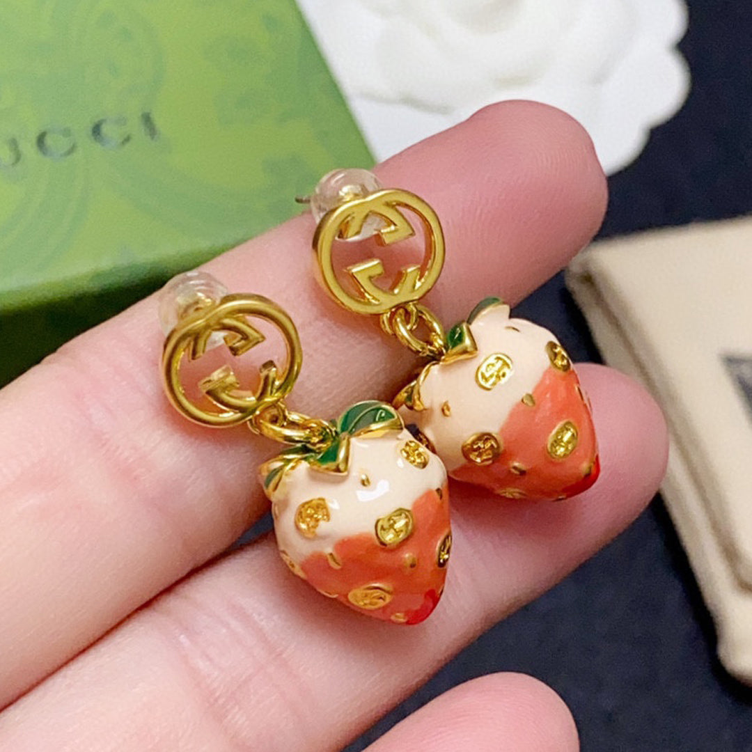 18K Gucci Strawberry Earrings