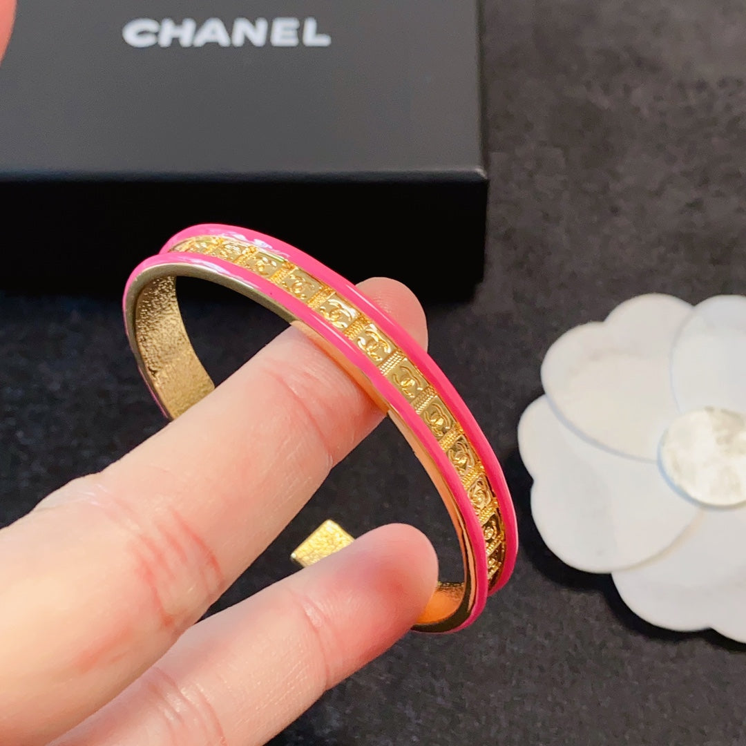 18K Chanel Pink Open Cuff Bracelet