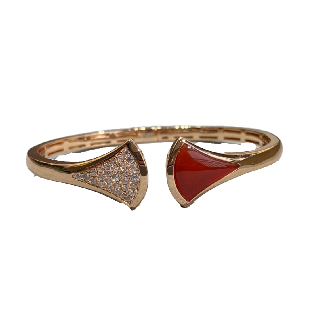18K BVLGARI BV DIVAS' DREAM Carnelian Bangle Bracelet