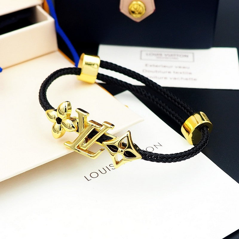 18K Louis Vuitton Monogram Black Gold Bracelet