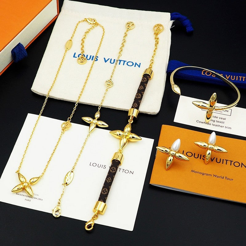 18K Louis Vuitton Monogram Hoop Earrings