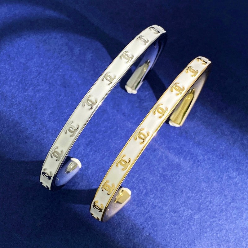 18K Chanel Black & White Open Cuff Bracelet