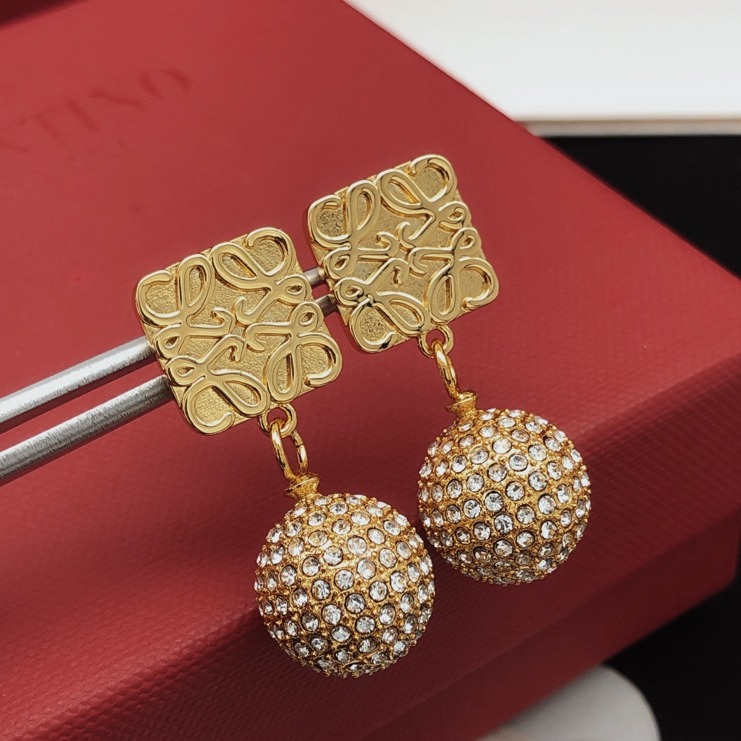 18K Loewe Anagram Diamonds Earrings