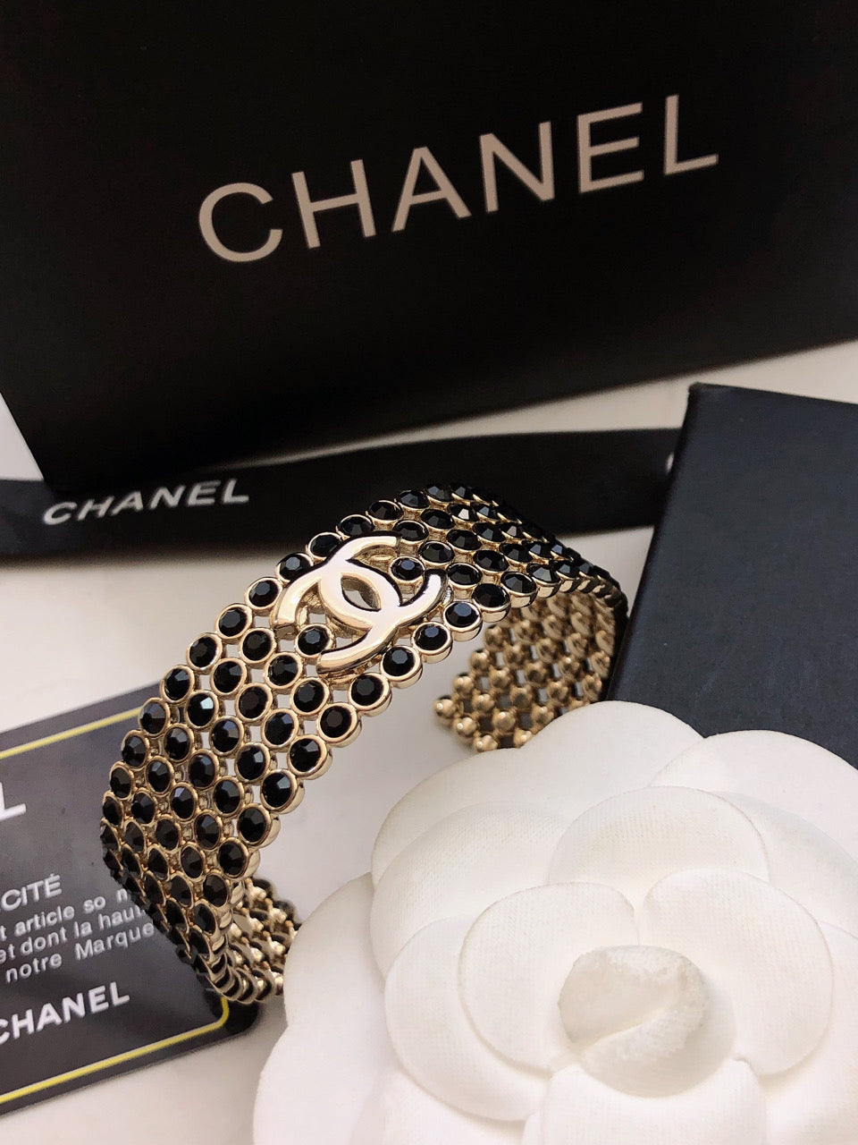 18K Chanel Black Cuff Bracelet