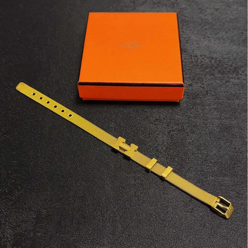 18K Clic Hermes Gold Chain Bracelet