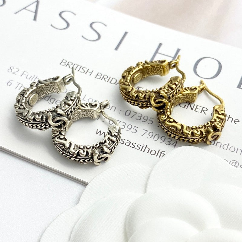 18K Chanel 24C Vintage Gold Earrings