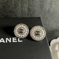 18K Chanel Pearl Round Vintage Earrings