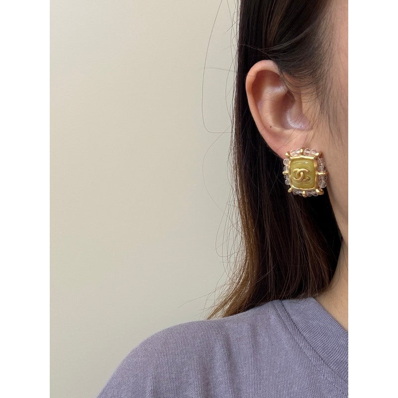 18K Chanel Red & Yellow Earrings
