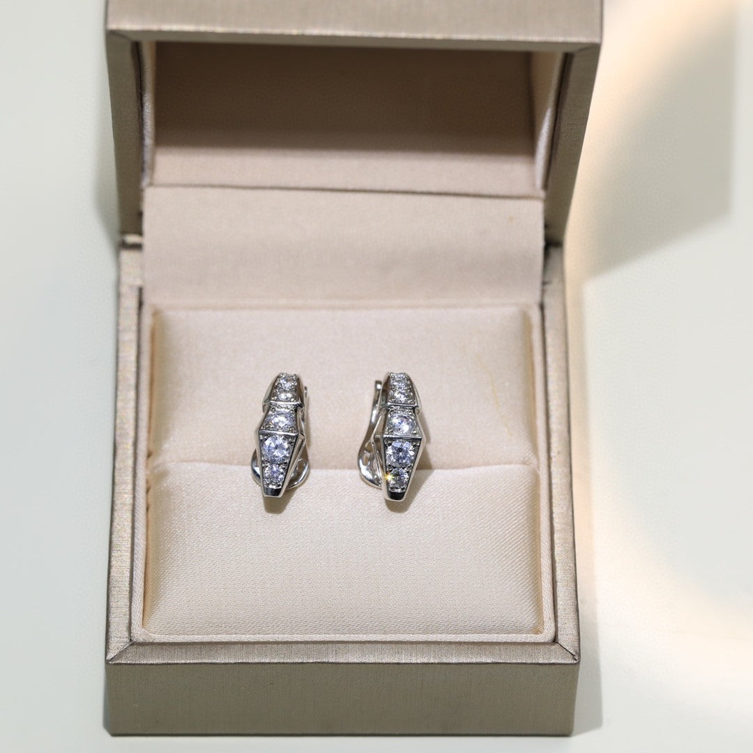 18K BVLGARI BV Serpenti Diamond Earrings