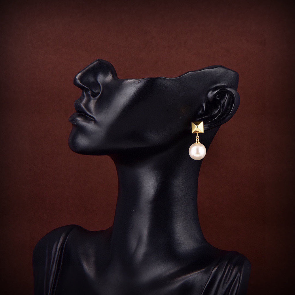 18K Valentino Vlogo Pearl Earrings