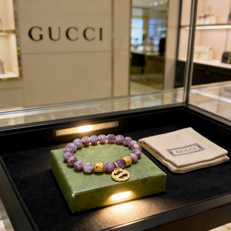 18K Gucci Anger Forest Violet Bead Chain Bracelet