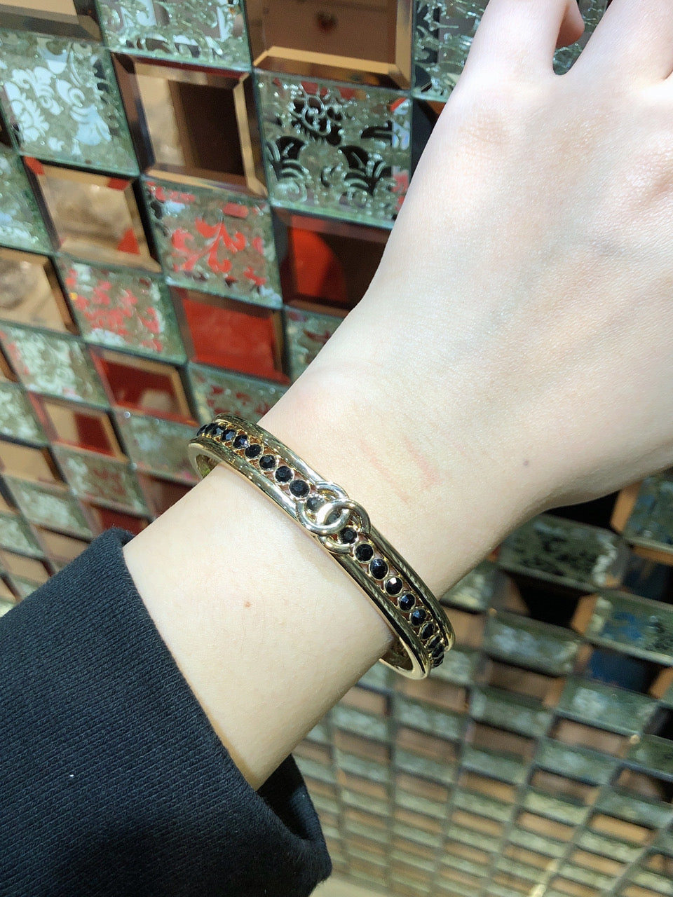 18K Chanel Crystal Open Cuff Bracelet