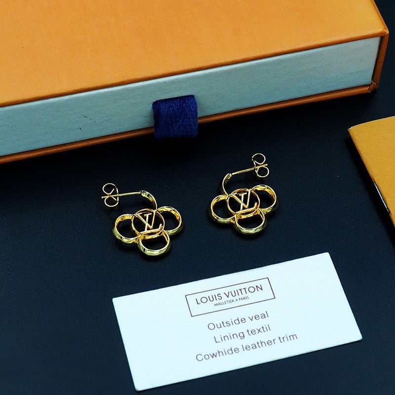 18K Louis Vuitton Hollow Gold Earrings