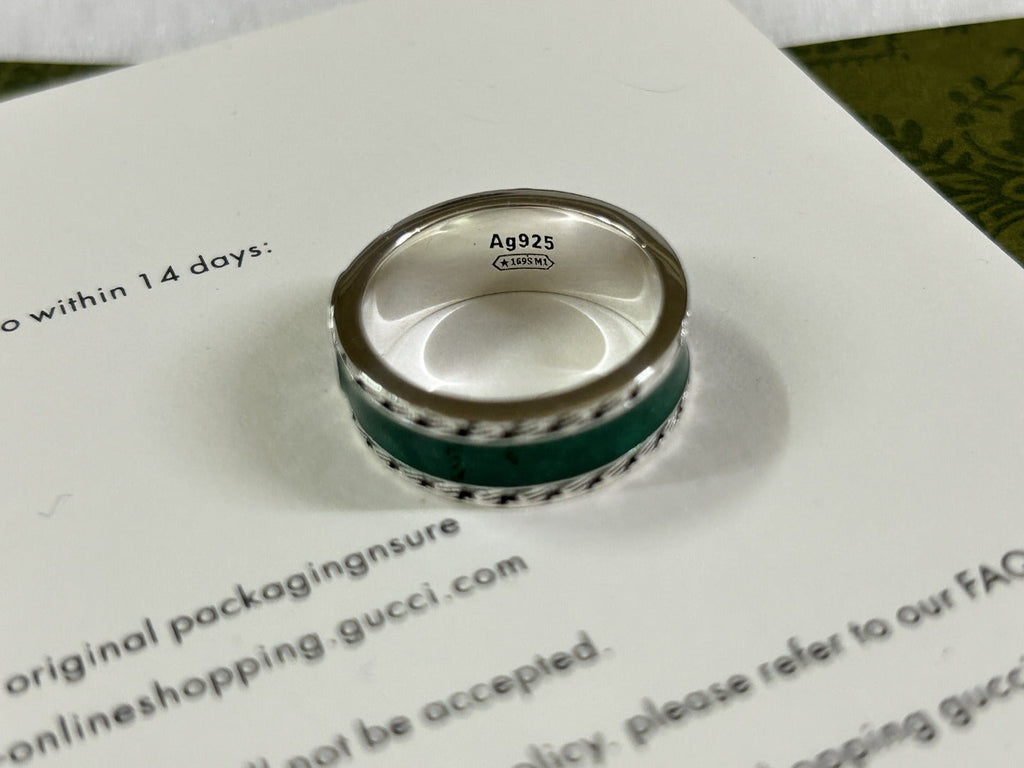 Gucci Interlocking G Turquoise Enamel Ring