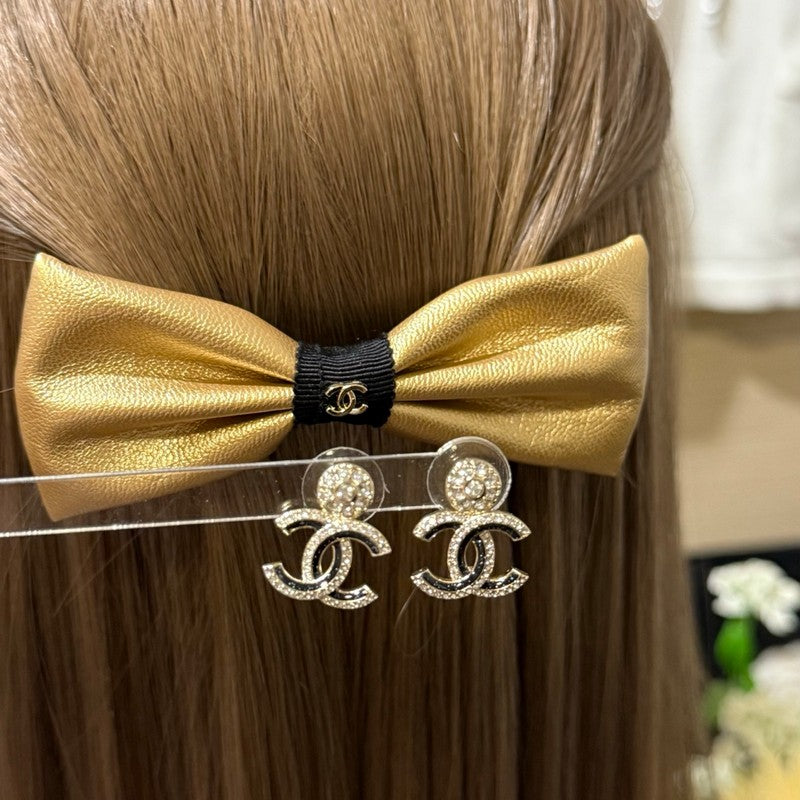 18K Chanel Black Diamond Earrings