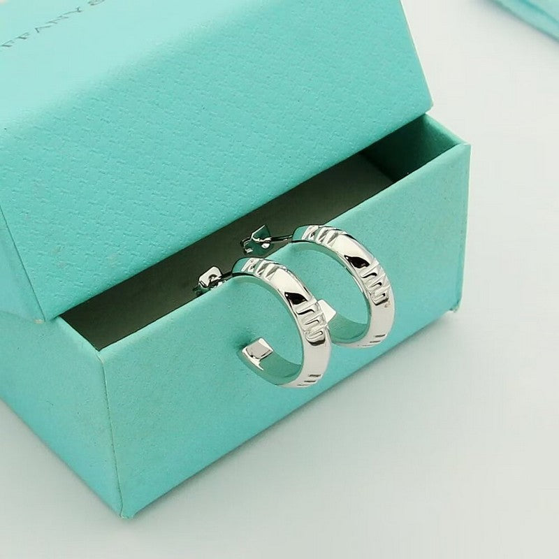 18K Tiffany Atlas X Hoop Earrings