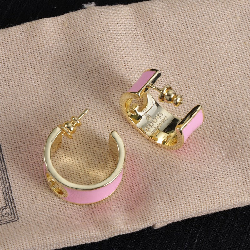 18K Gucci Color Enamel Earrings