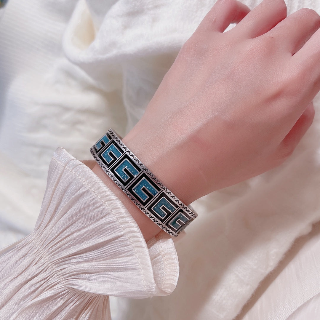 Gucci Cube Green Wide Bracelet