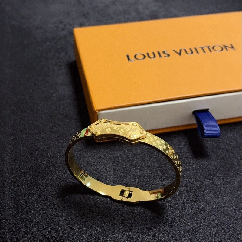 18K Louis Vuitton Shield Gold Bracelet