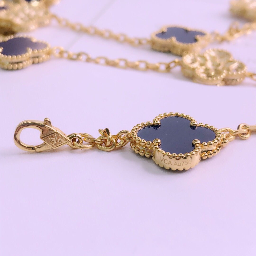 18K Van Cleef & Arpels Vintage Alhambra 20 Motifs Long Necklace