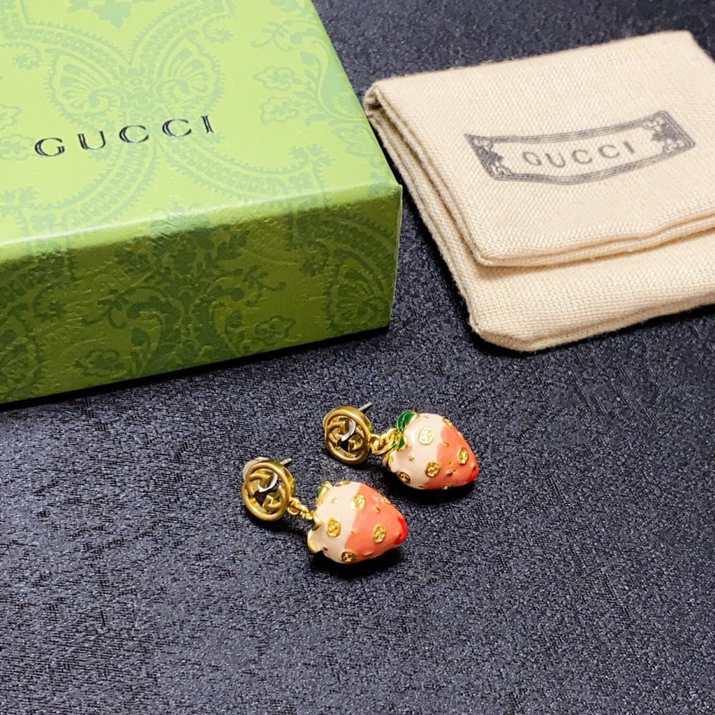 18K Gucci Strawberry Earrings