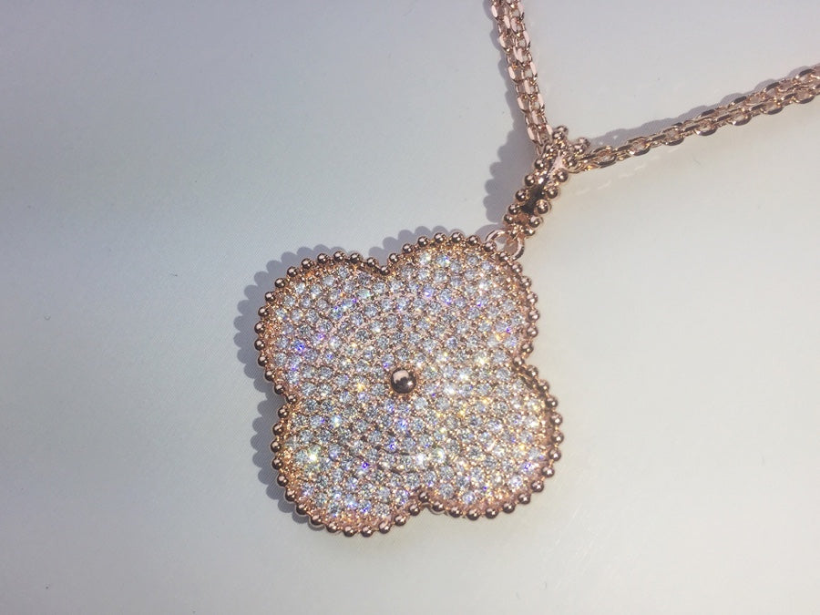 18K Van Cleef & Arpels Magic Alhambra One Motifs Diamonds Clover Necklace