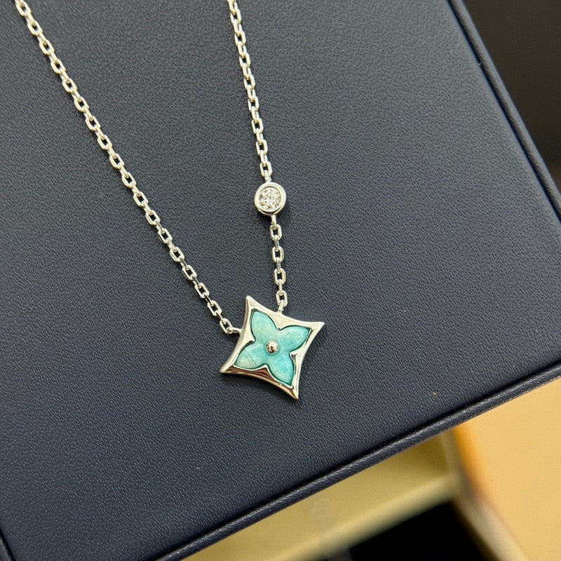 18K Louis Vuitton Blue Color Blossom Necklace