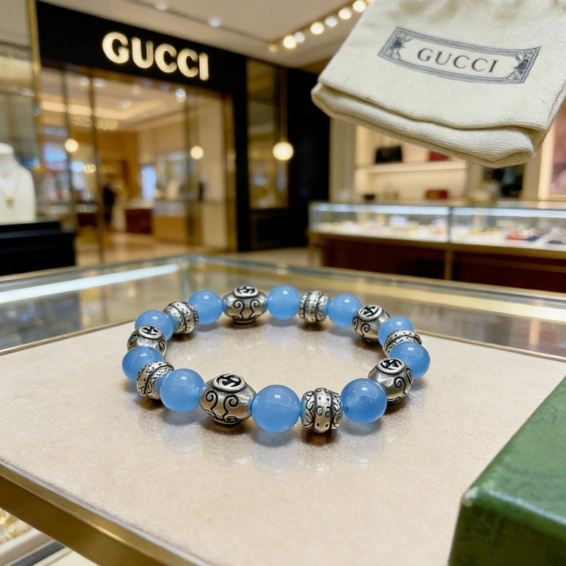18K Gucci Anger Forest Blue Bead Chain Bracelet