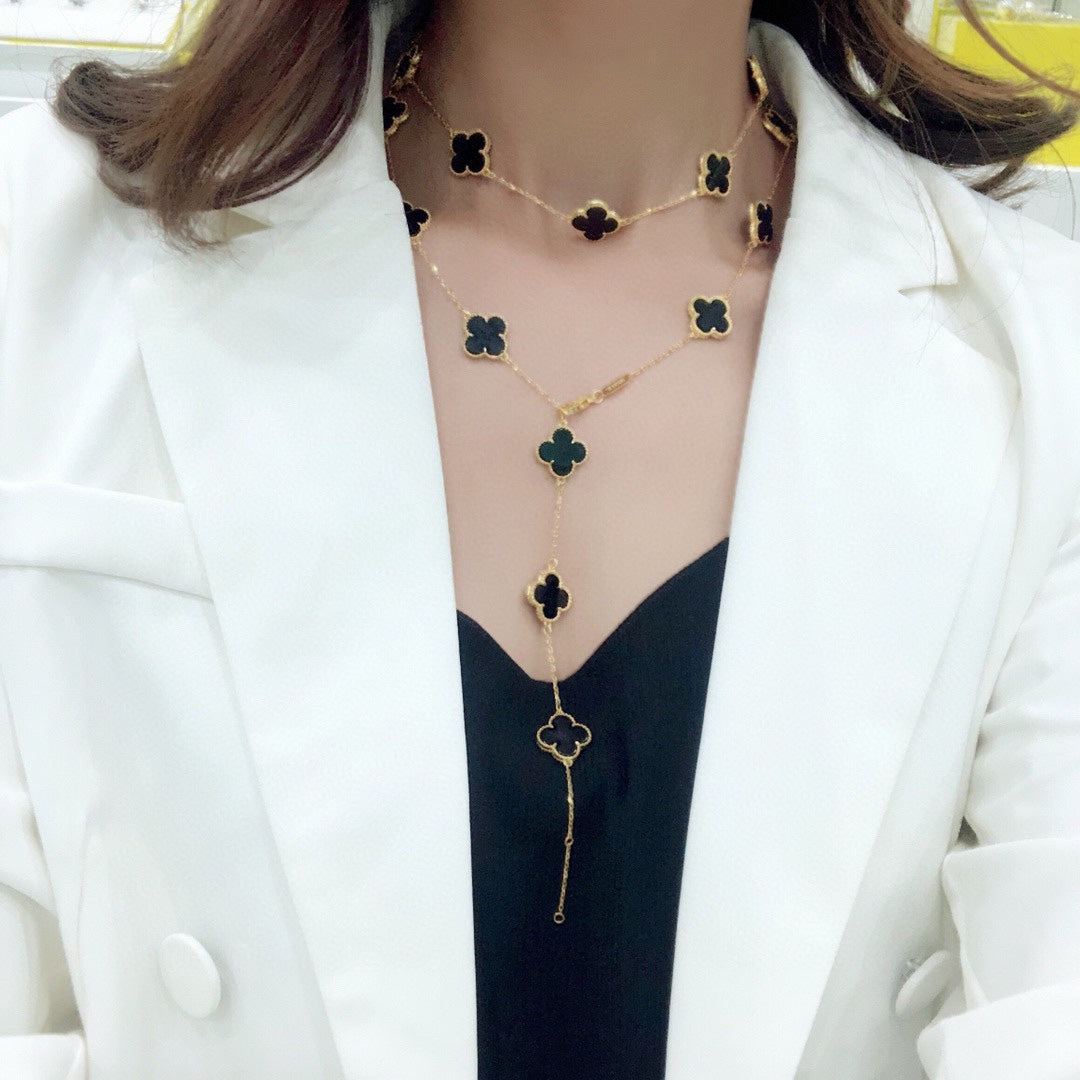 18K Van Cleef & Arpels Vintage Alhambra 20 Motifs Long Necklace