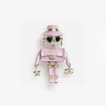 18K Chanel 24B Pink & Black Robot Gold Brooch