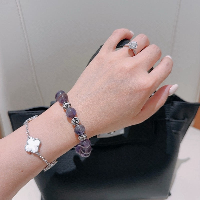 18K Gucci Anger Forest Purple Bead Chain Bracelet
