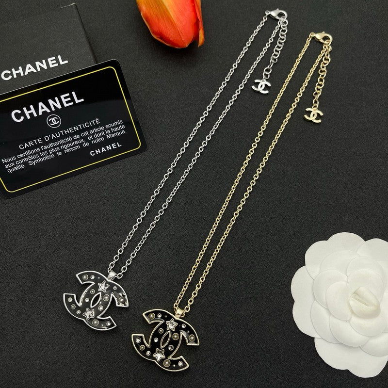 18K Chanel Black Star Gold Necklace