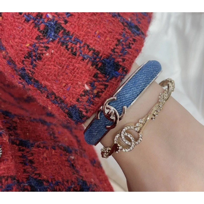 18K Chanel Denim Blue Cuff Bracelet