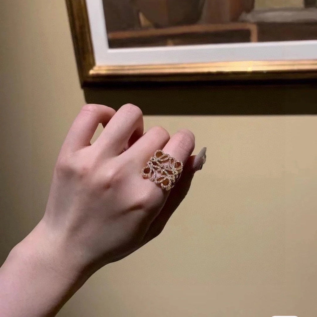 18K Loewe Anagram Crystals Ring