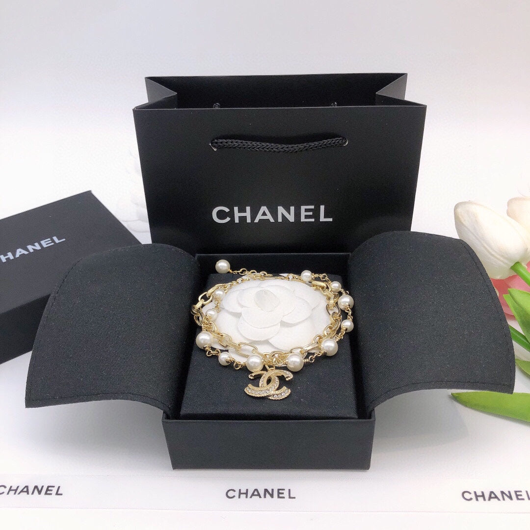 18K Chanel Pearl Chain Bracelet