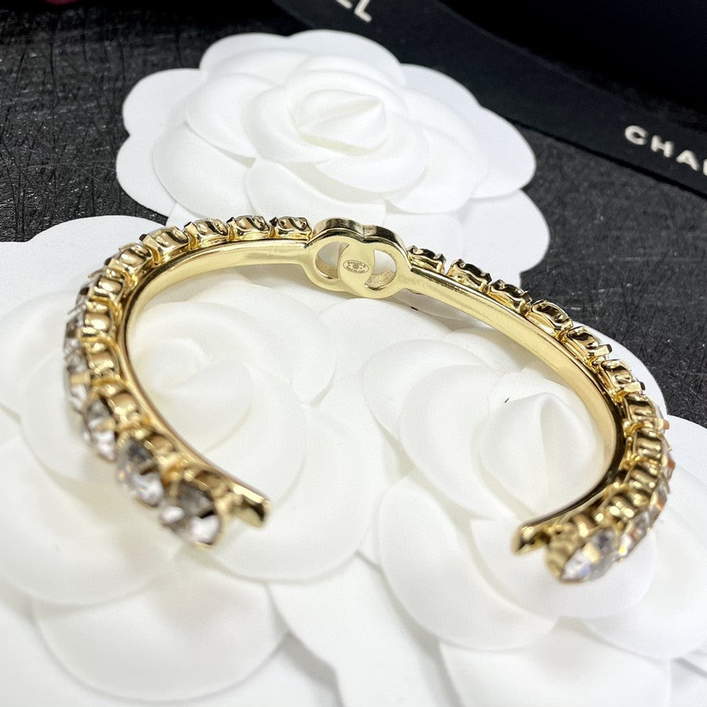 18K Chanel Crystal Open Cuff Bracelet