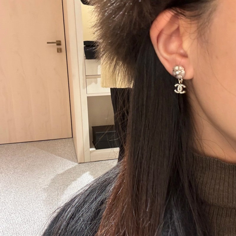 18K Chanel 26C Pink Camellia Earrings