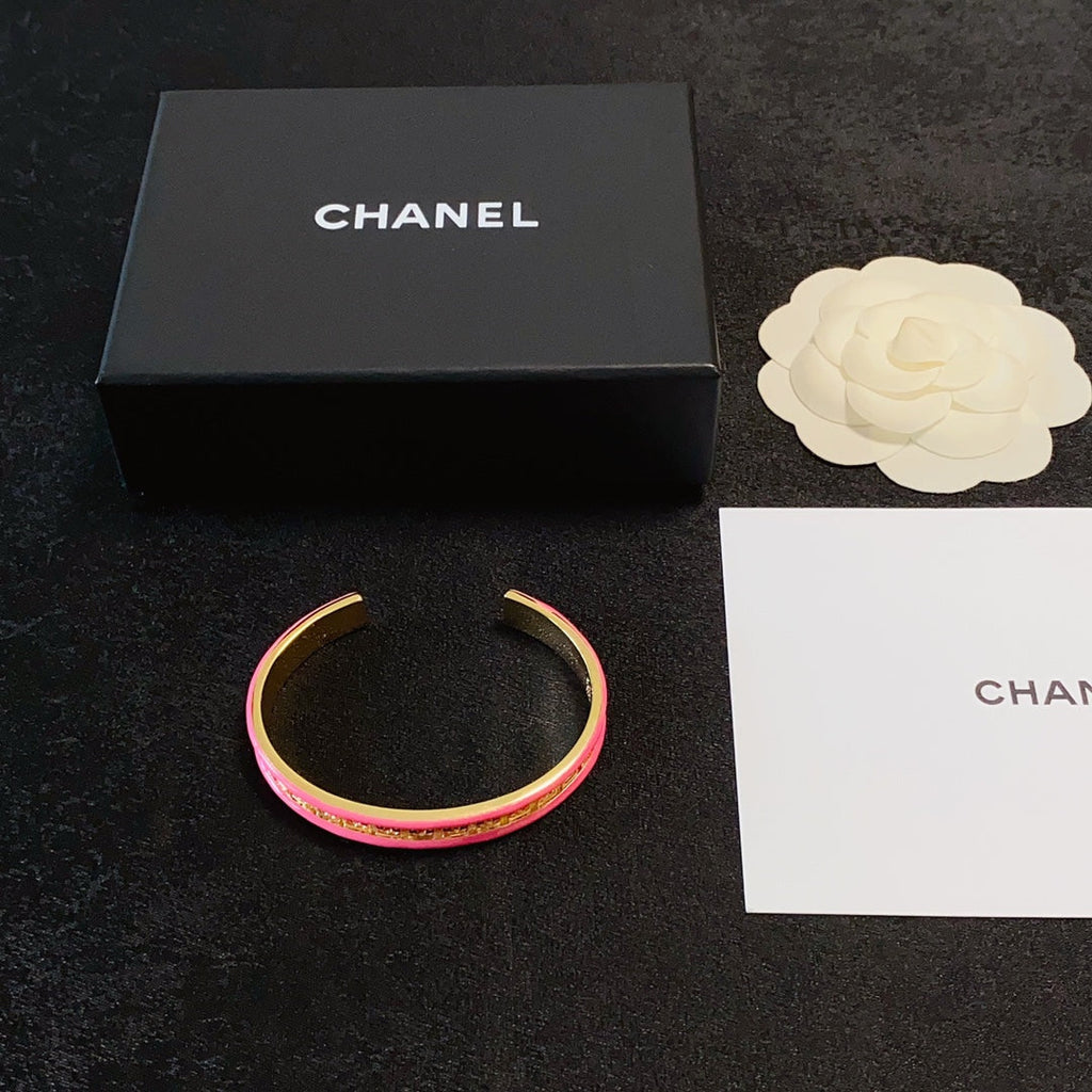 18K Chanel Pink Open Cuff Bracelet