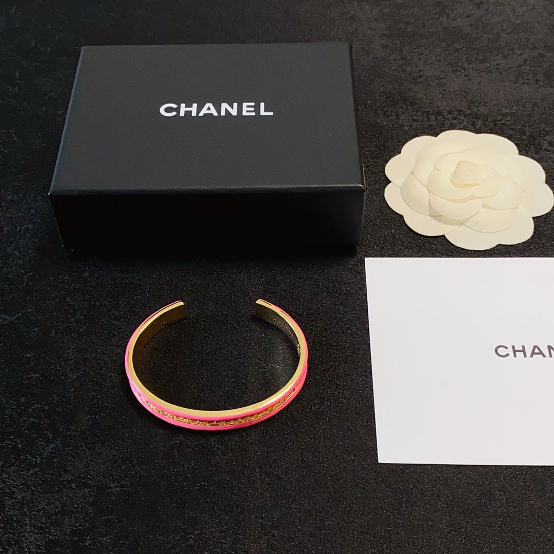18K Chanel Pink Open Cuff Bracelet
