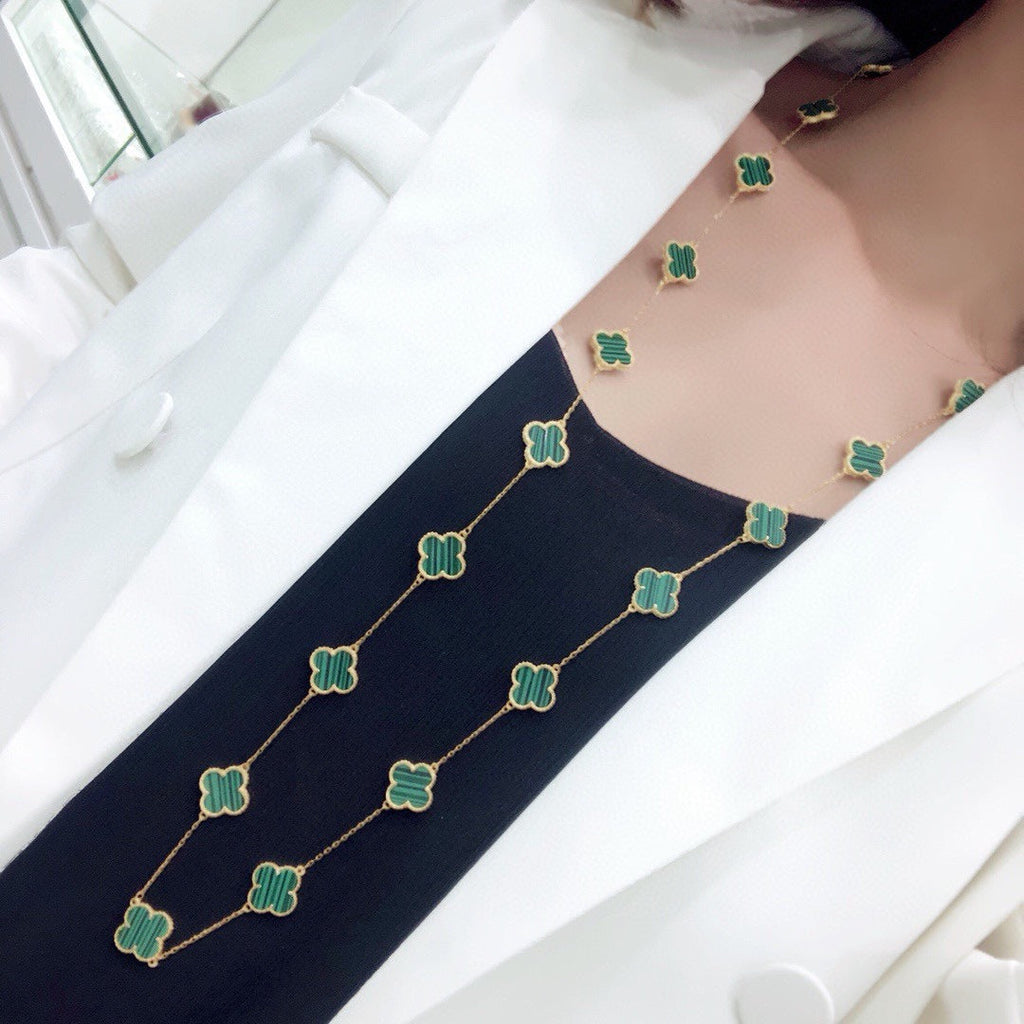 18K Van Cleef & Arpels Vintage Alhambra 20 Motifs Long Necklace
