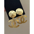 18K Chanel Gold Pendant Earrings