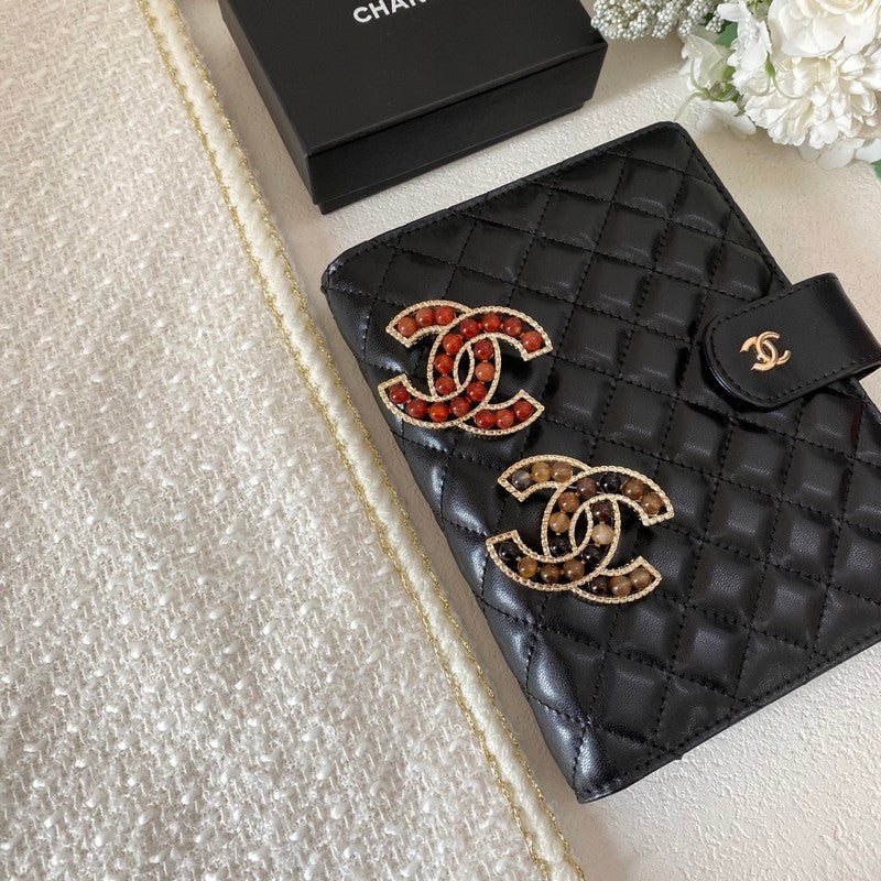 18K Chanel Red & Brown Pearl Gold Brooch