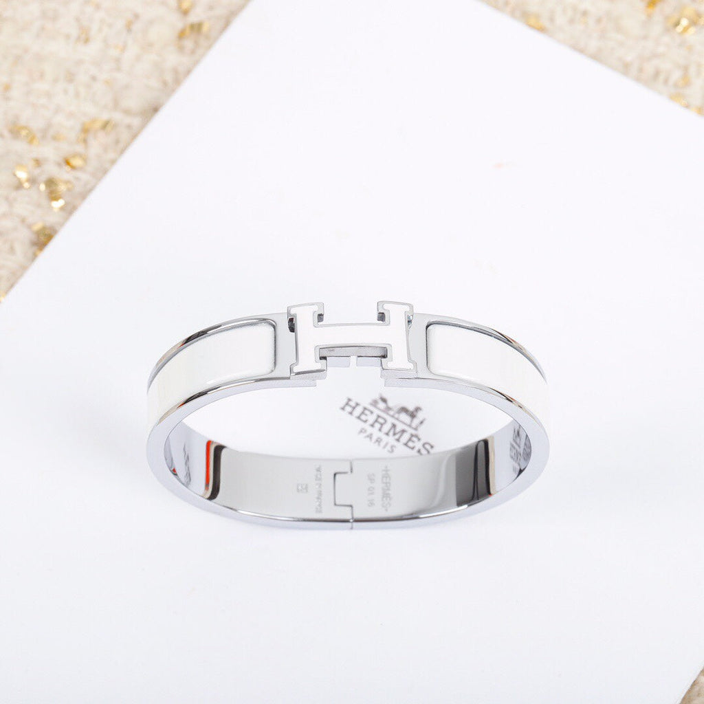 18K Clic Hermes White Bracelet