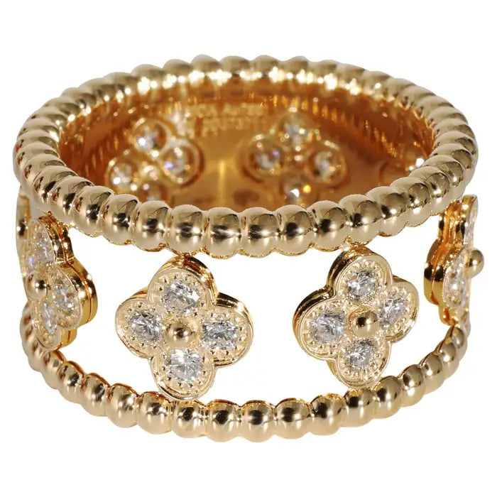 18K Van Cleef & Arpels Perlee Clovers Ring