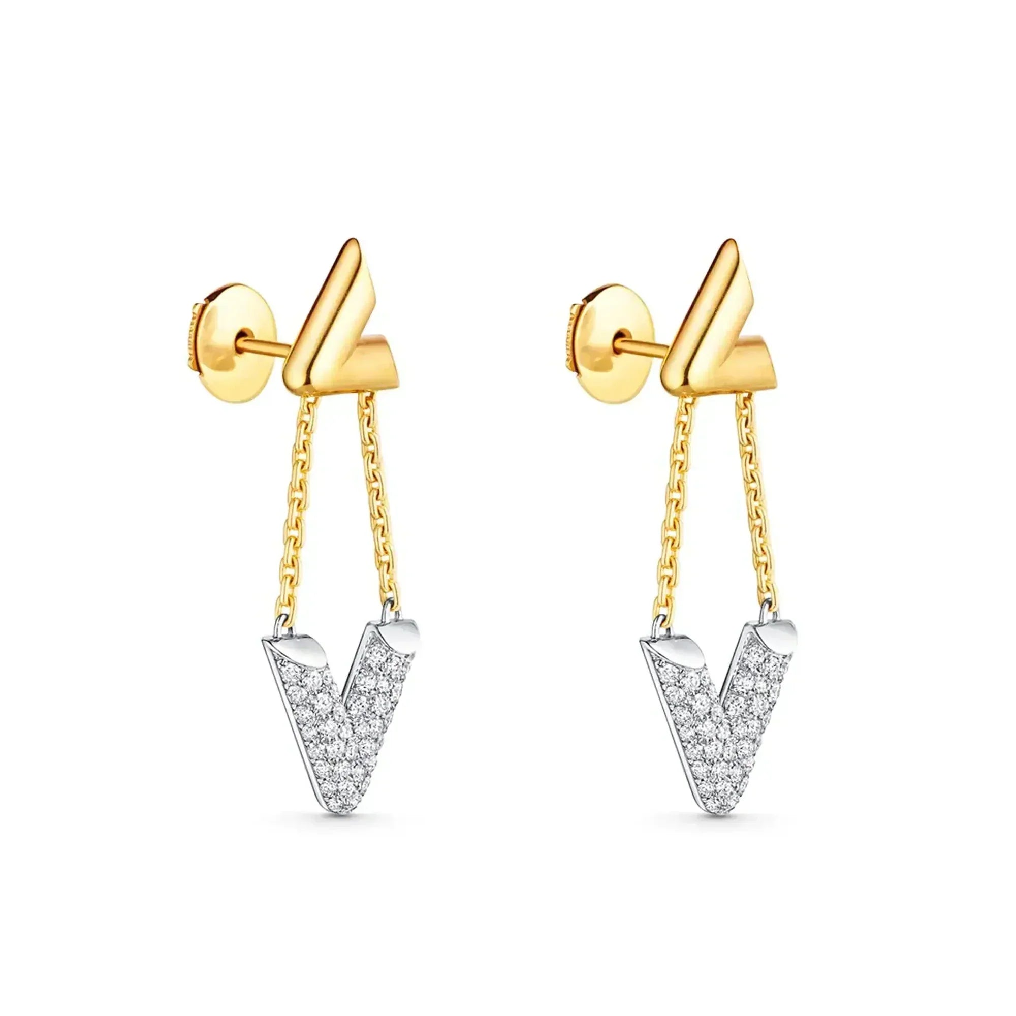 18K Louis Vuitton Volt Upside Down Earrings