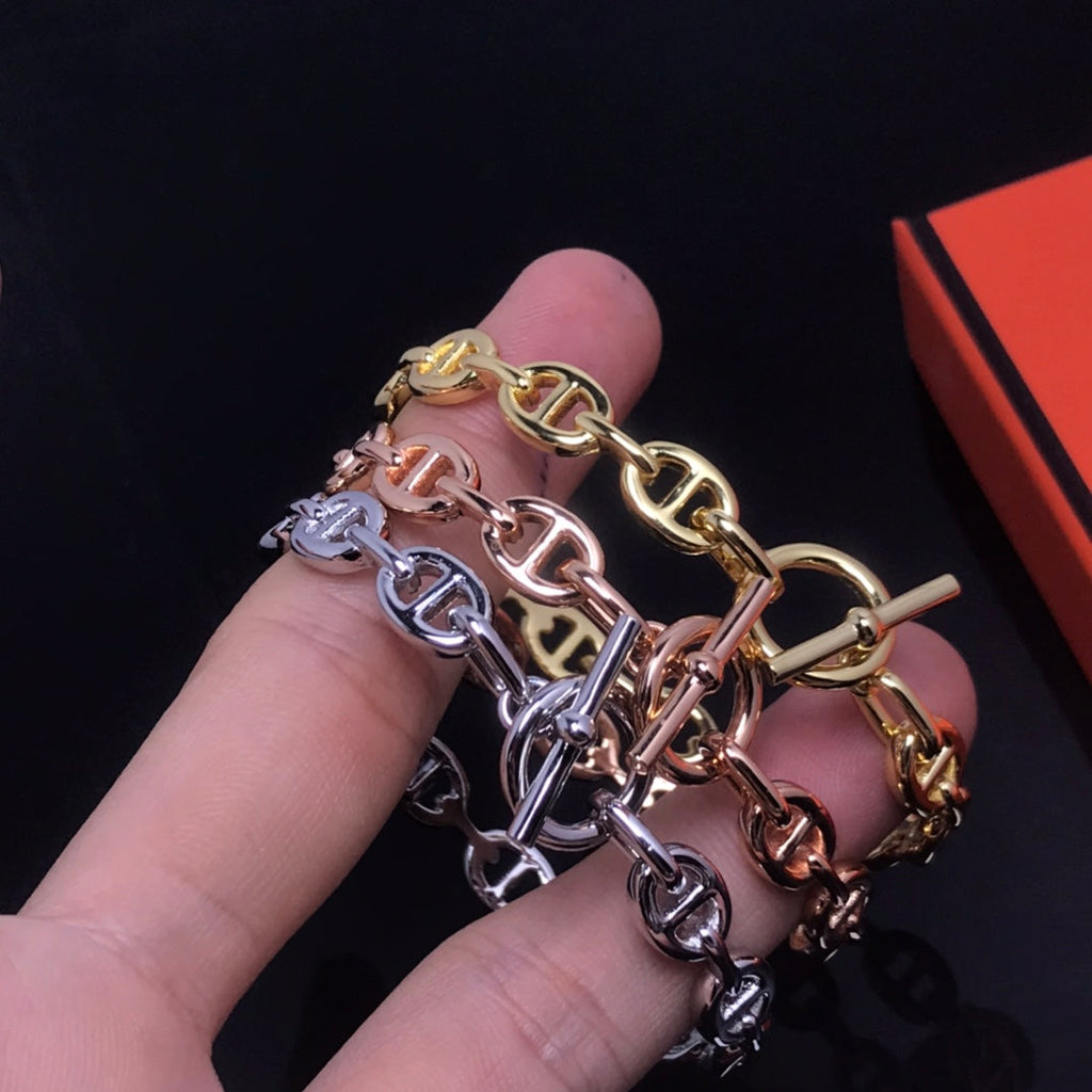 18K Chaine D'ancre Hermes Bracelet